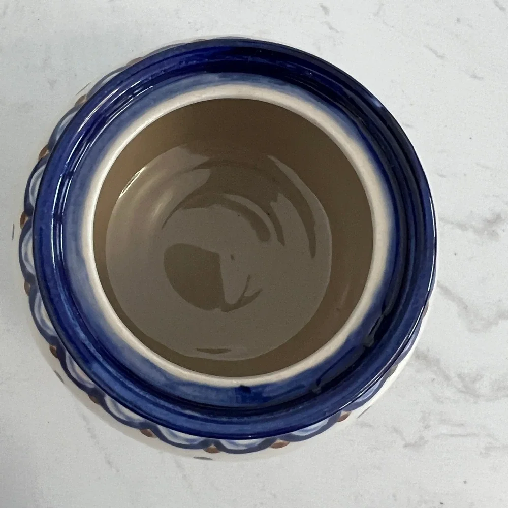 Vtg German‎ Pottery Creamer Pitcher Sugar Bowl Polish Pottery Style Hand Painted